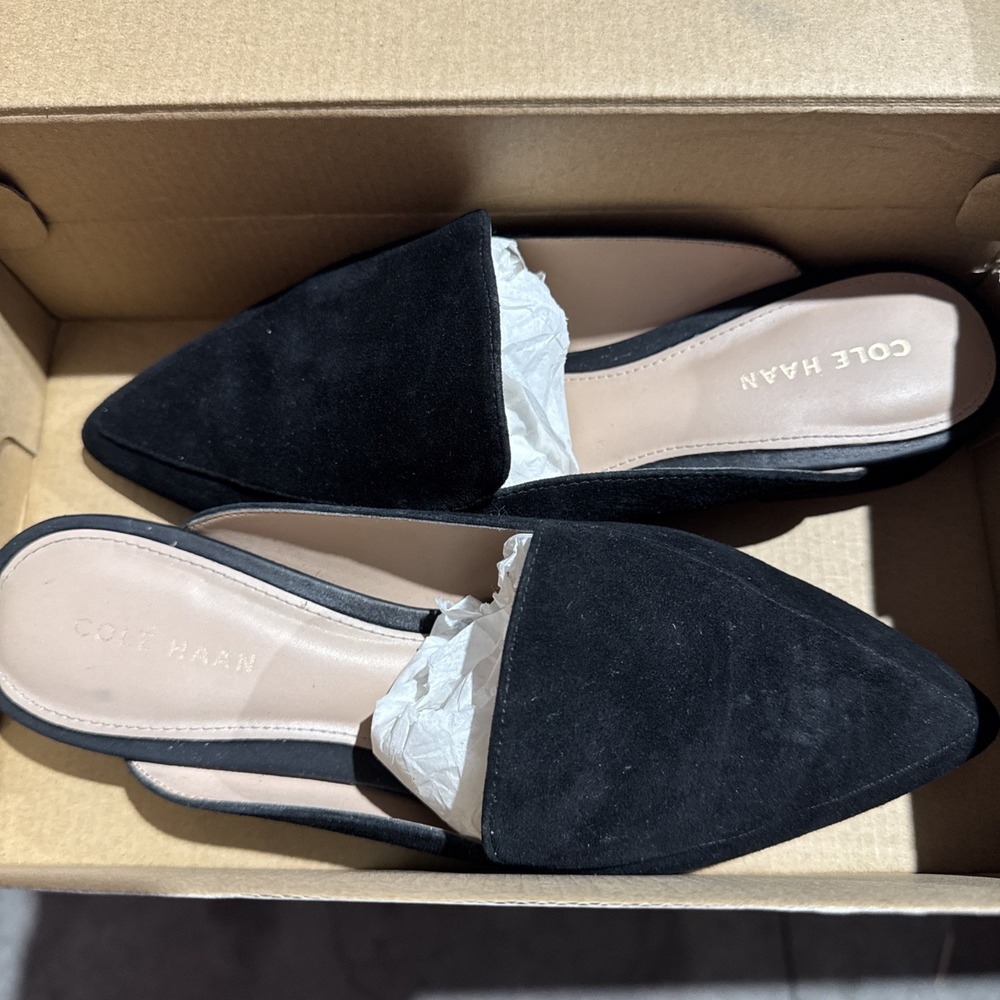 Cole Haan Piper Mule Women's Shoes Black Suede : 7.5 B - Medium